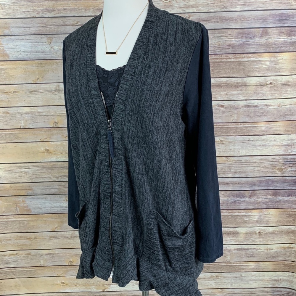 LOGO Lori Goldstein Asymmetrical Hem Zip J…